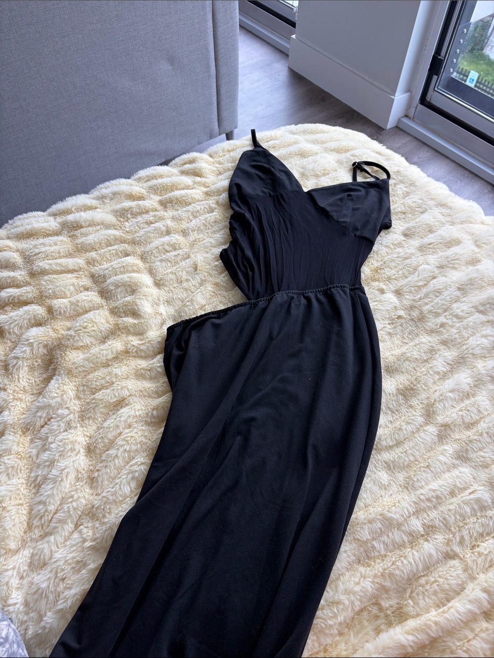 SHEIN black dress with mesh and cut out